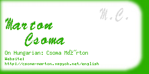 marton csoma business card